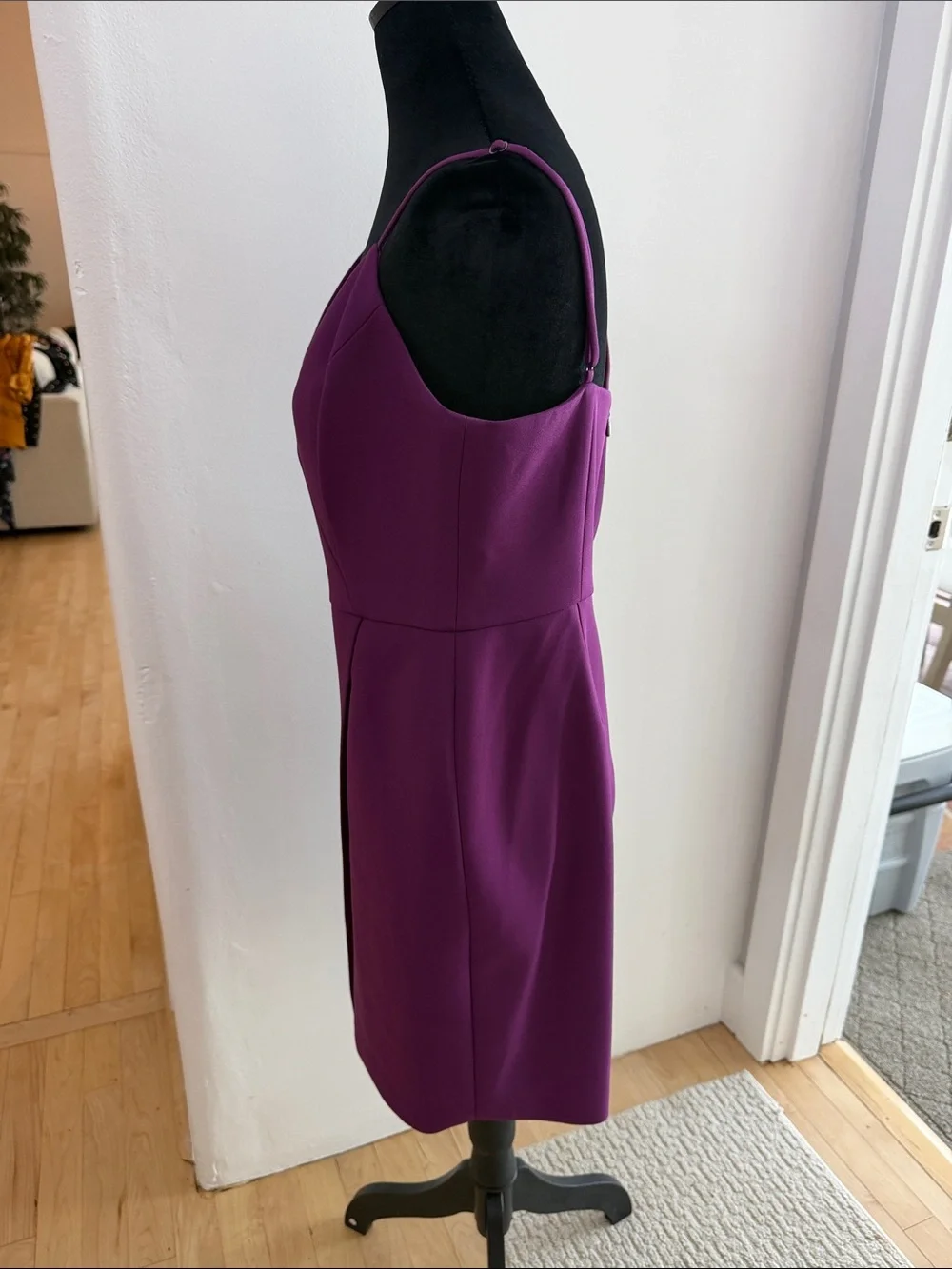 BCBGMaxAzria Magenta One-Shoulder Sheath Dress
